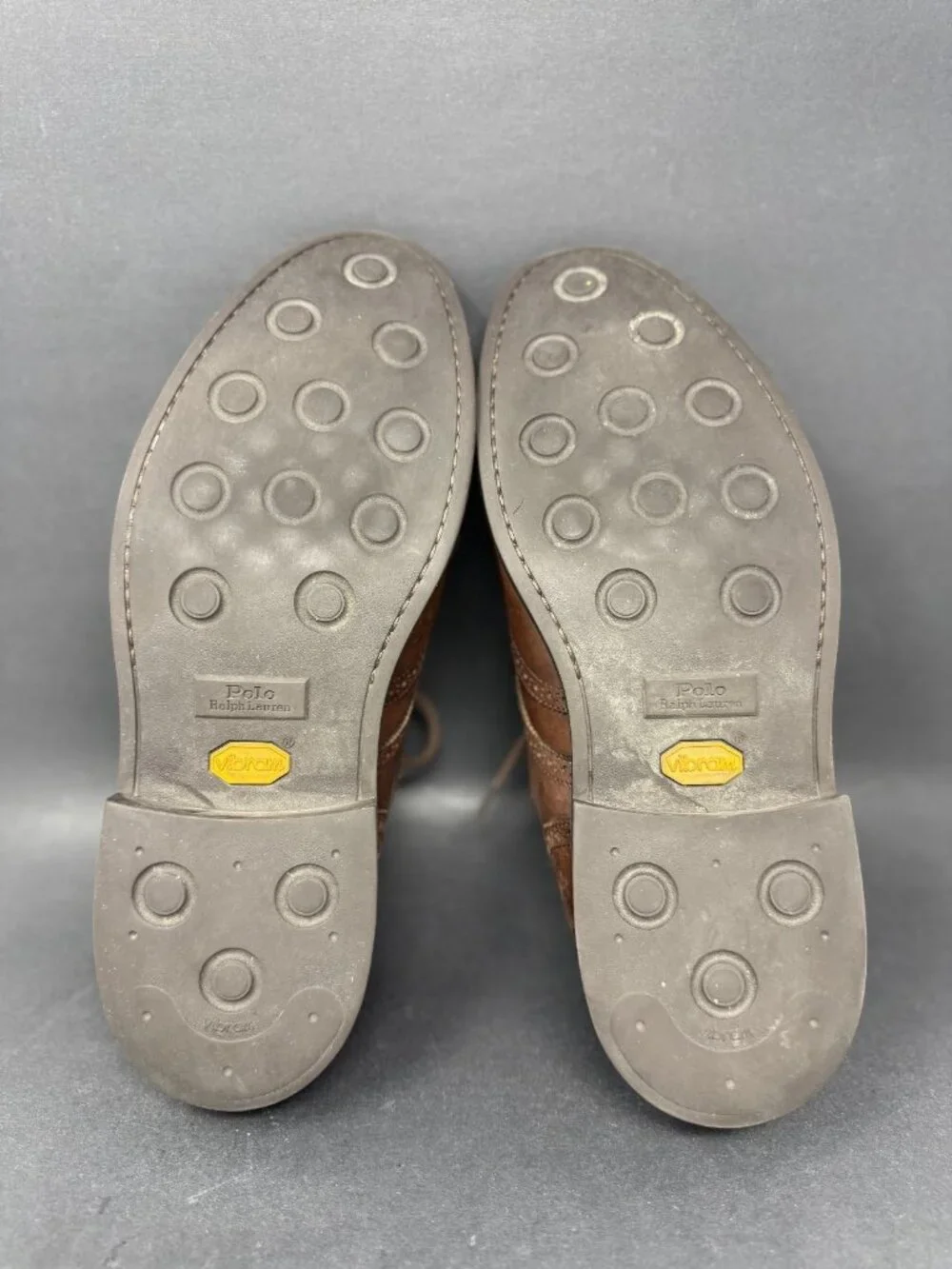 Polo Ralph Lauren Asher Wingtip Oxfords Shoes Mens 10.5D Brown Vibram Sole 17623